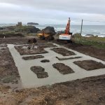 Concrete pour for house foundations