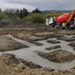 Concrete pour for house foundations